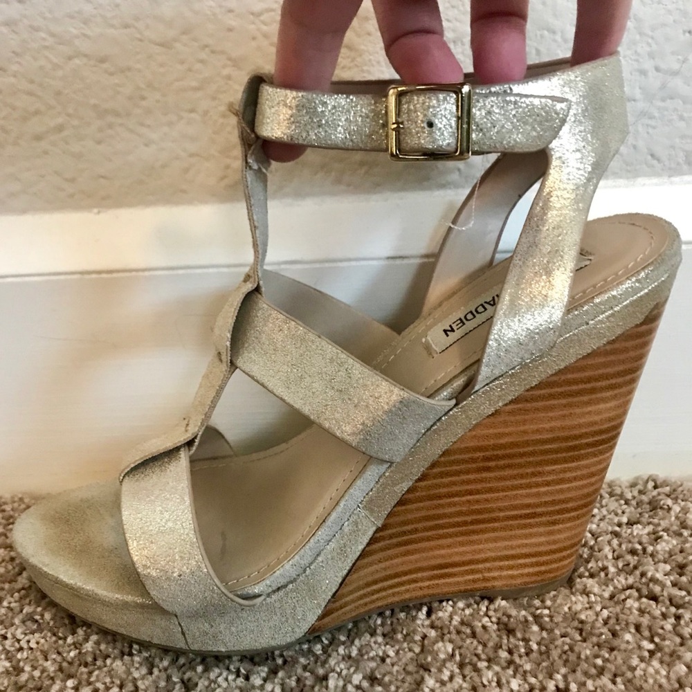 Metallic Steve Madden wedges